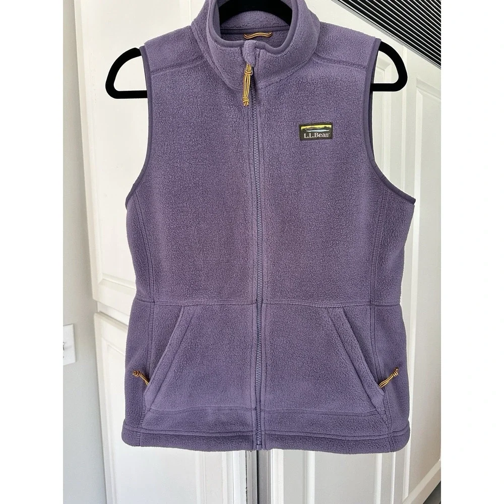 LL Bean Mountain Classic Women's S Fleece Vest Purple Lavender Full Zip Pockets - Picture 1 of 10